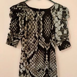 Black and gray snake skin dress